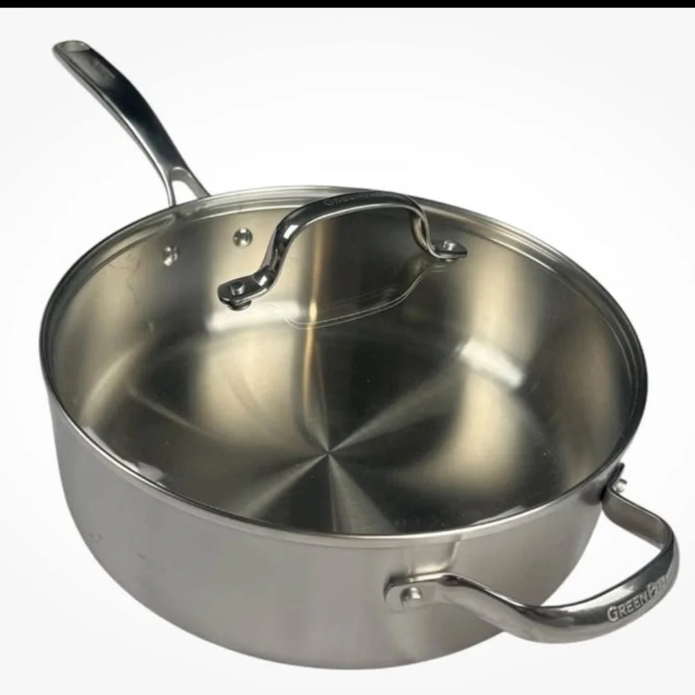 GreenPan Superior 5 Qt Sauté‎ Pan with Lid - Tri-Clad Stainless Steel (Used)